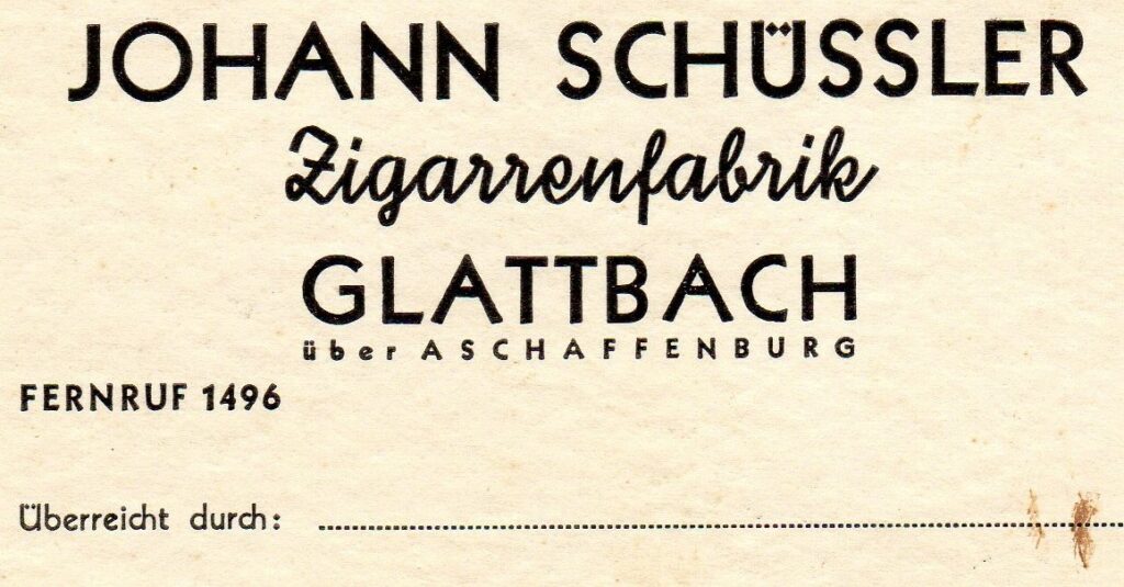 Johann Schüßler, Zigarrenfabrik, Glattbach-Haupstr. 73