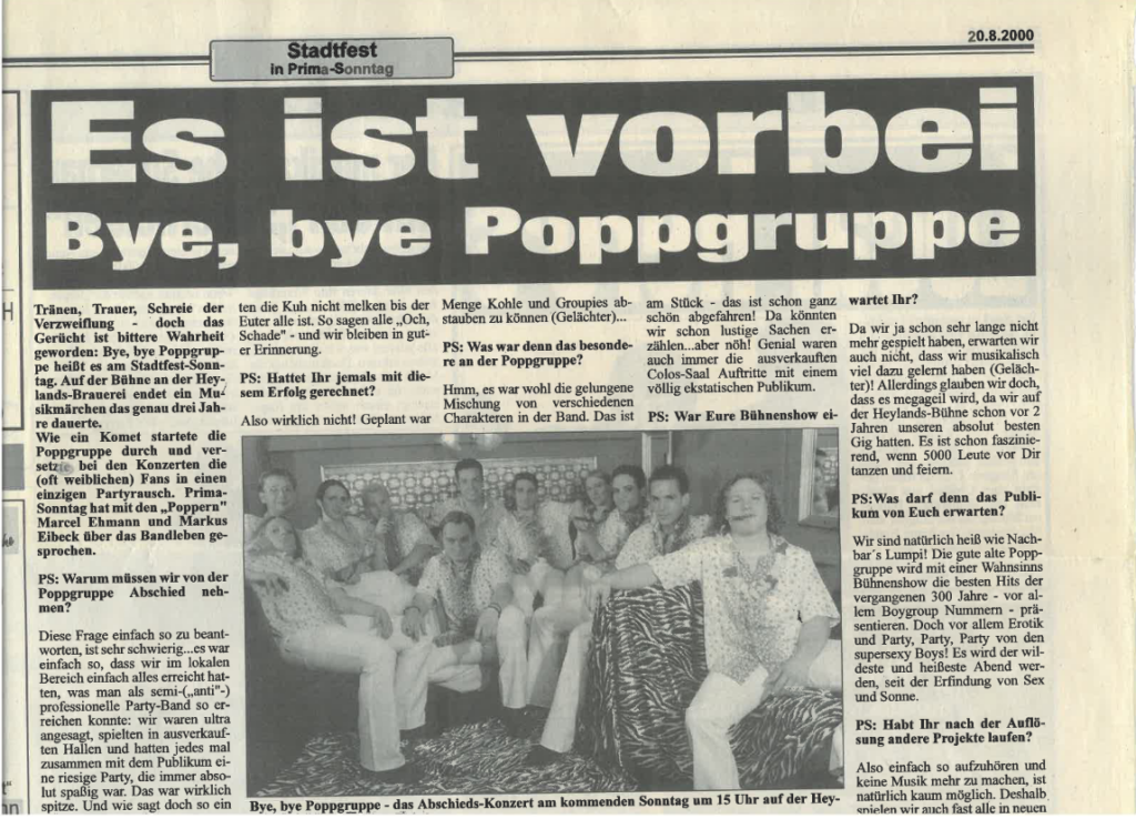 Poppgruppe Abschied