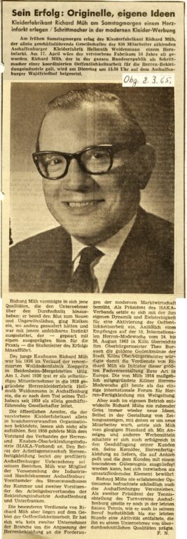 Kleiderfabrikant der Kleiderfabrik Weidenmann verstorbenObernburg, Eisenbach, Kleiderfabri