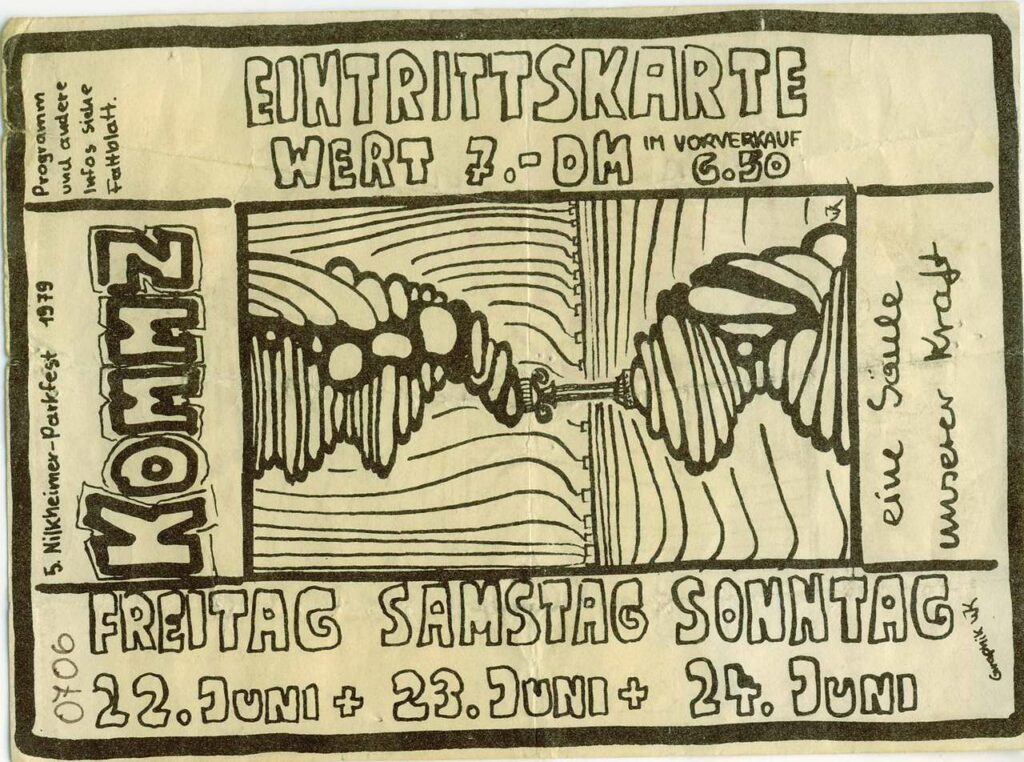 Eintrittskarten Kommz 1979